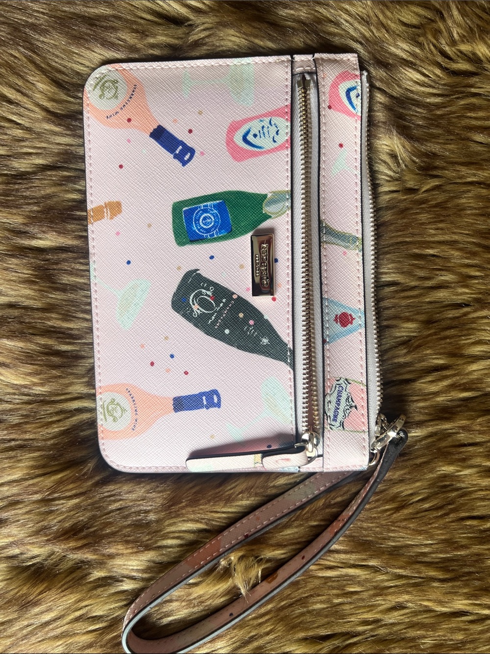 NWOT Kate Spade Pink Champagne Bottle Wristlet Clutch - Picture 9 of 9